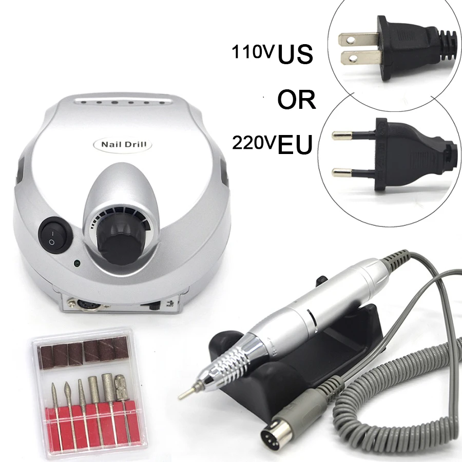 

Nail Art File Bits Machine Manicure Kit Silver Nail Tools with Low noise and vibration for smooth and long-time operation
