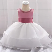 Элегантная одежда для малышей праздничное платье для девочек платье принцессы с цветочным рисунком для девочек костюм для малышей пышные платья платье для первого причастия для крещения vestido