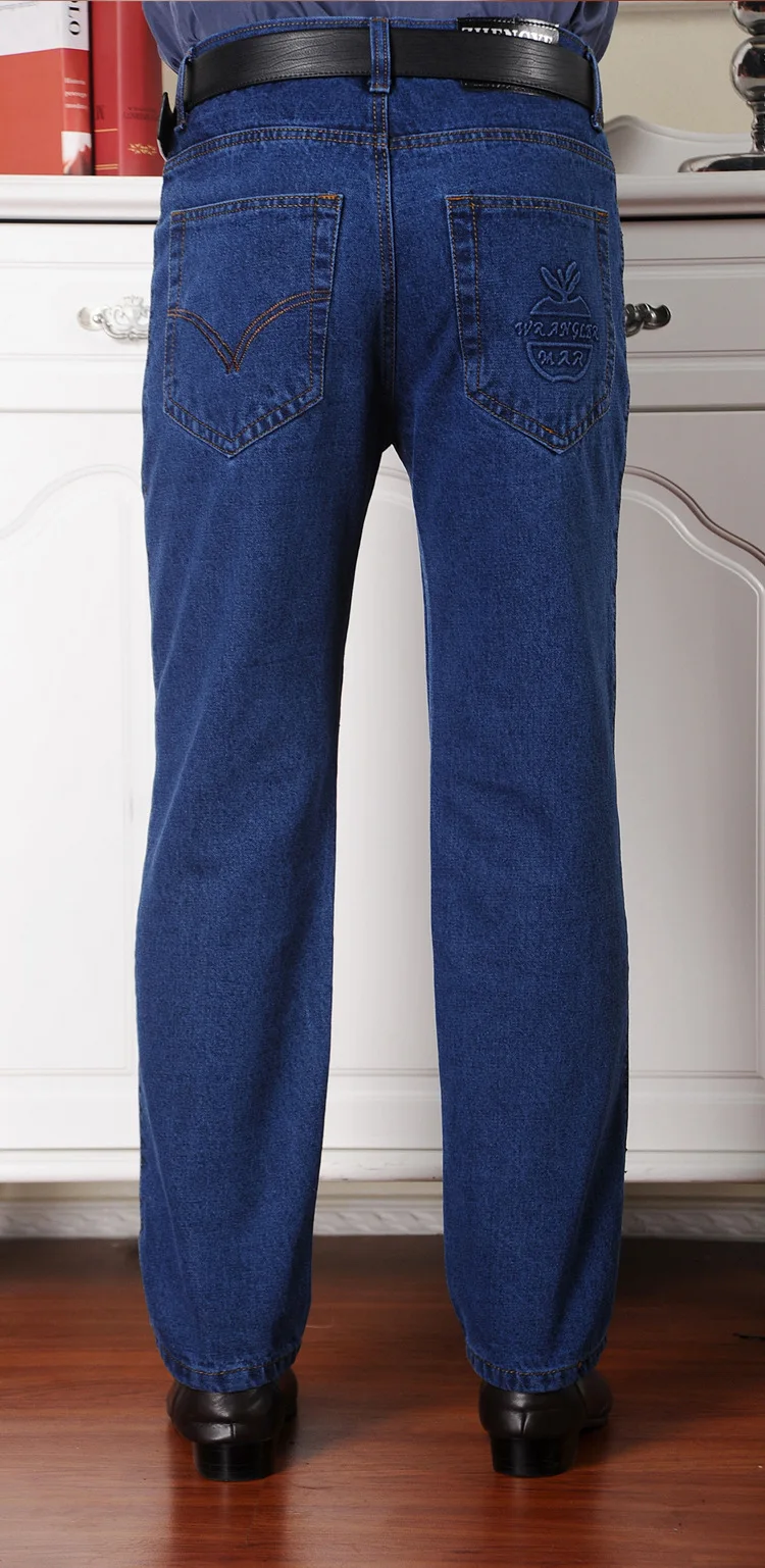 Мужские весенние, большие размеры, однотонные, прямые, длинные джинсы с карманами, мужские, зимние, большие размеры, повседневные хлопковые джинсы на молнии