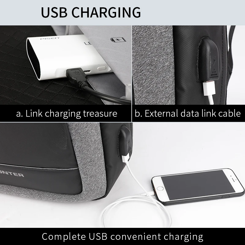 USB рюкзак ARCTIC HUNTER Мужская Многофункциональная портативная ручная сумка деловой