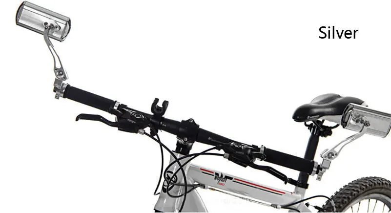 WEST BIKING, 2 шт./лот, Велосипедное Зеркало заднего вида, велосипедное прямоугольное зеркало, отражатель, Велосипедное Зеркало заднего вида для руля велосипеда - Цвет: Silver