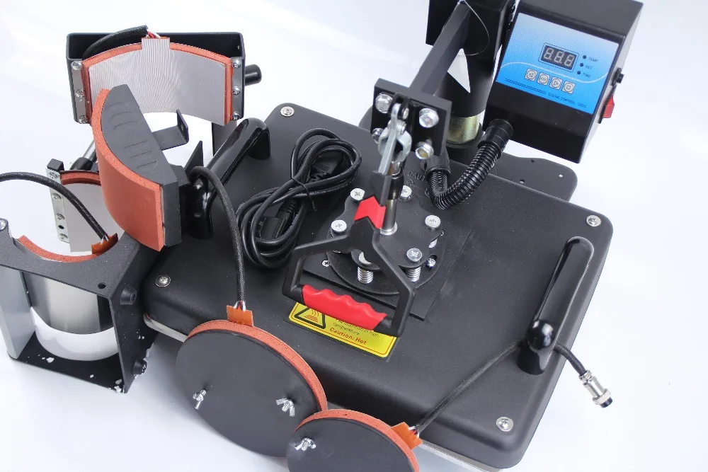 Free Shipping 5 in 1 Sublimation heat press transfer machine for printing mug plate T shirt