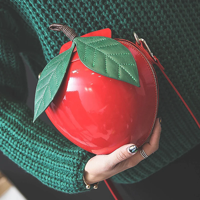 BENVICHED красная круговая сумка Apple, модные женские сумки-мессенджеры, мини-сумки с листьями для девочек-подростков, женские сумки через плечо R01