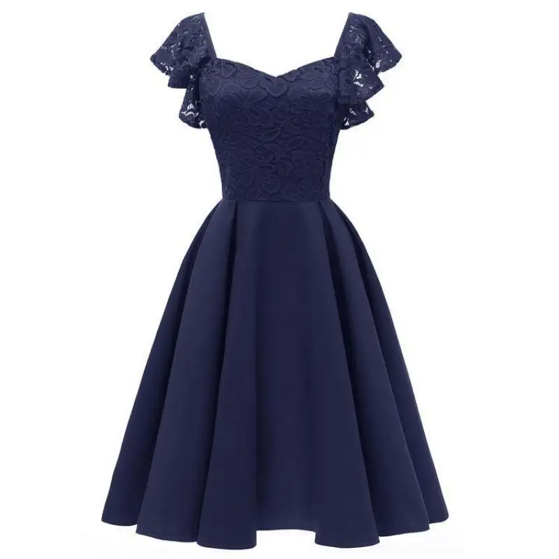 Robe vintage D'honneur винтажное платье подружки невесты с v-образным вырезом кружевное платье трапециевидной формы элегантные женские платья подружек невесты Vestidos De Festa