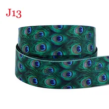 5//10yards Blue Grosgrain Ribbon 7//8/" Peacock feather Printed