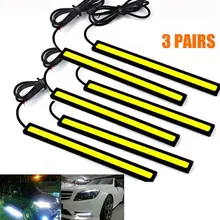 

6PPCS 12V Car COB LED Daytime Running Light White Bar Strips Super Bright Brake Light Back-up Light Decorative Lights