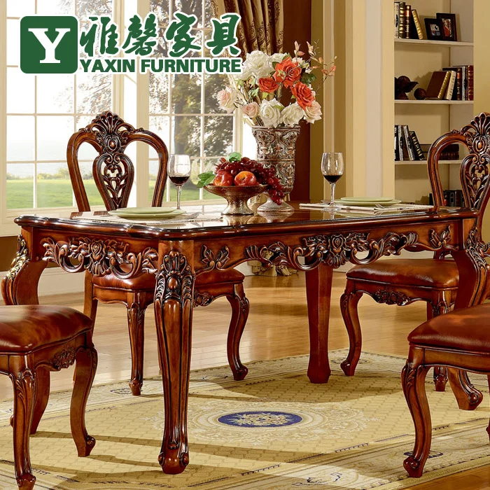 Hand Carved Dining Table Design Ideas Xin Ya European Antique Wood Dining Table And Chairs Combination Of