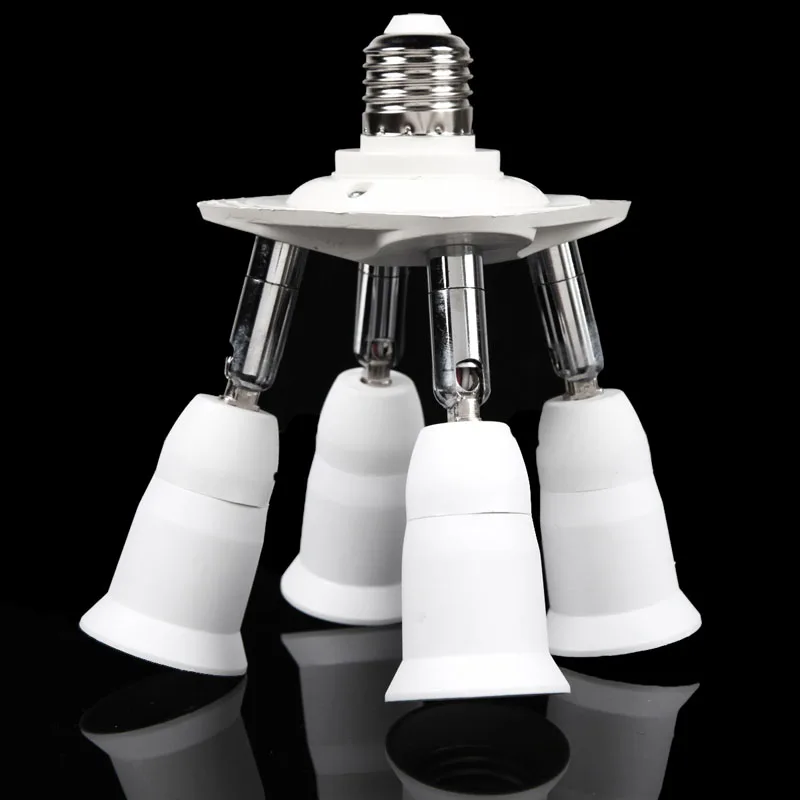 

Lamp Base Adjustable with 4 in 1 E27 Base Light Lamp Bulb Adapter Holder Socket Splitter 1 to 4 Best Price