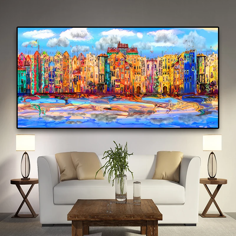 

Watercolor Abstract Venice City of Water Painting Posters and Prints Canvas Art Scandinavian Nordic Wall Picture for Living Room