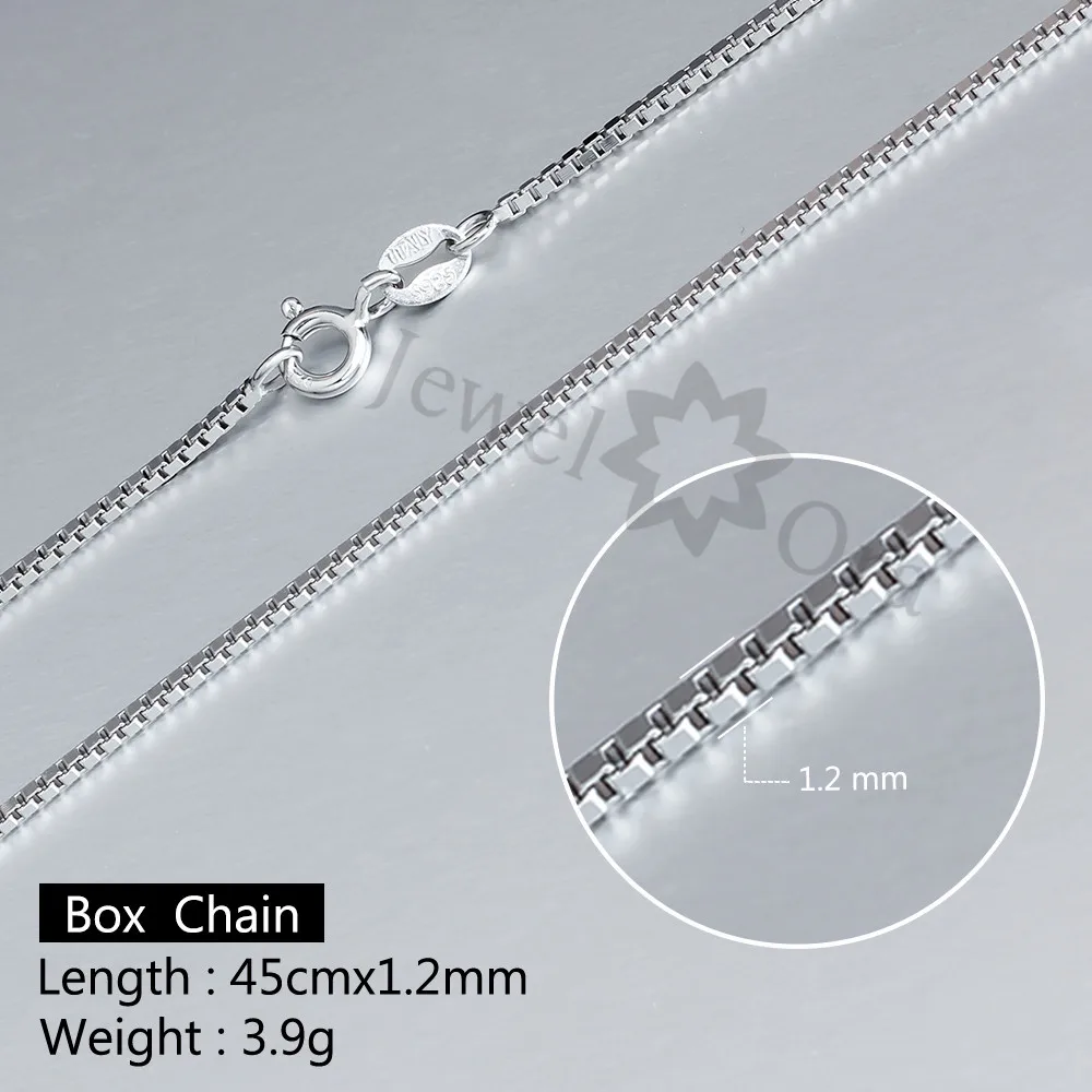 Box Chain 925 Sterling Silver Necklaces For Women 45cm / 50cm Necklaces & Pendants (JewelOra NE100369)