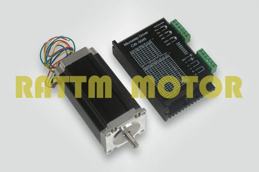 NEMA23 stepper motor 425 oz-in/3.0A & driver with 256 microstep and 4.5A current