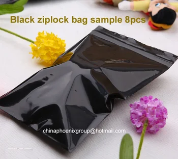 

8pcs different size Black ziplock Storage Packing Bag PE bag free shipping