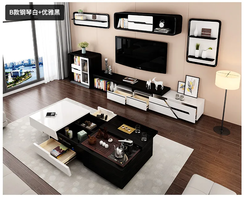 حامل تلفاز الحديثة غرفة المعيشة الأثاث المنزلي تلفزيون LED حامل شاشة mueble التلفزيون مجلس الوزراء ميسا منضدة تليفزيون + القهوة سنترو الجدول + مج...