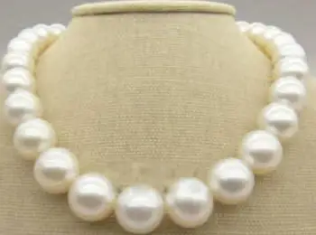 

New Charming 11-12MM white pearl necklace 18"AAA