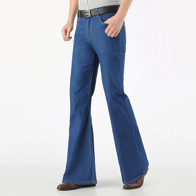 Bell Bottom Jeans Men 2018 New Arrival Spring Casual Slim Fit Zipper Fly Retro Bootcut Straight Long Men's Flared Stretch Jeans