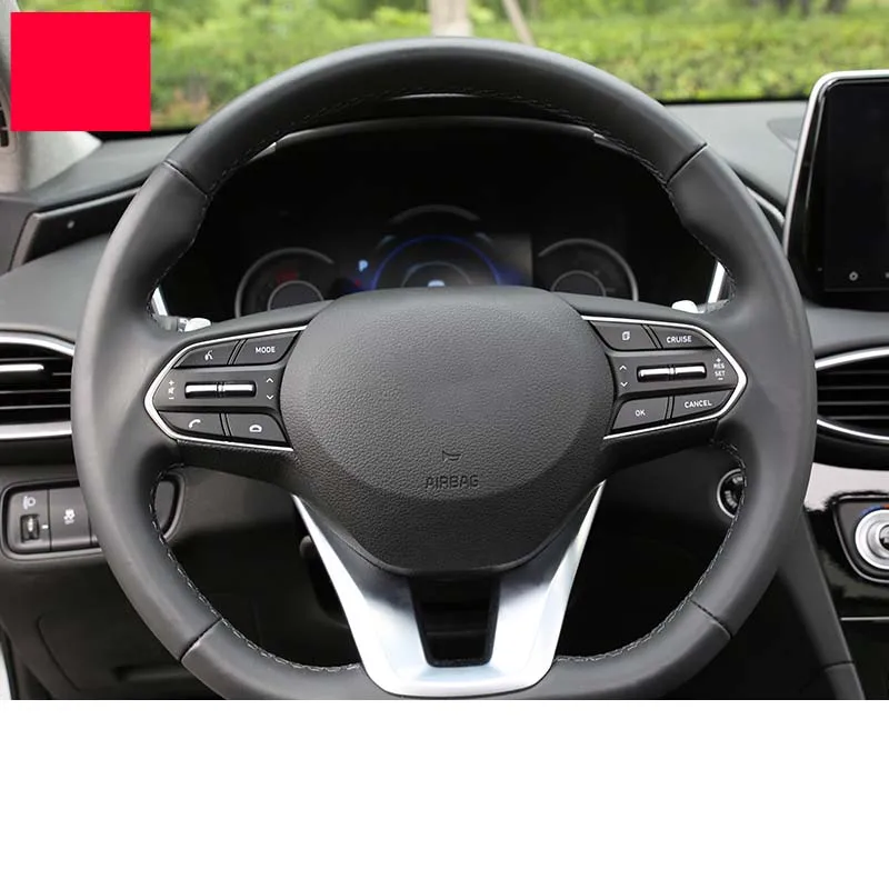 Lsrtw2017 Стразы рулевого колеса автомобиля со стразами панель стикеры планки для hyundai Santa Fe 4th поколения