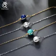 ORSA JEWELS женские браслеты из чистого серебра 925 пробы, винтажный натуральный камень, стильные браслеты для девушек, ювелирные изделия для свиданий SB21