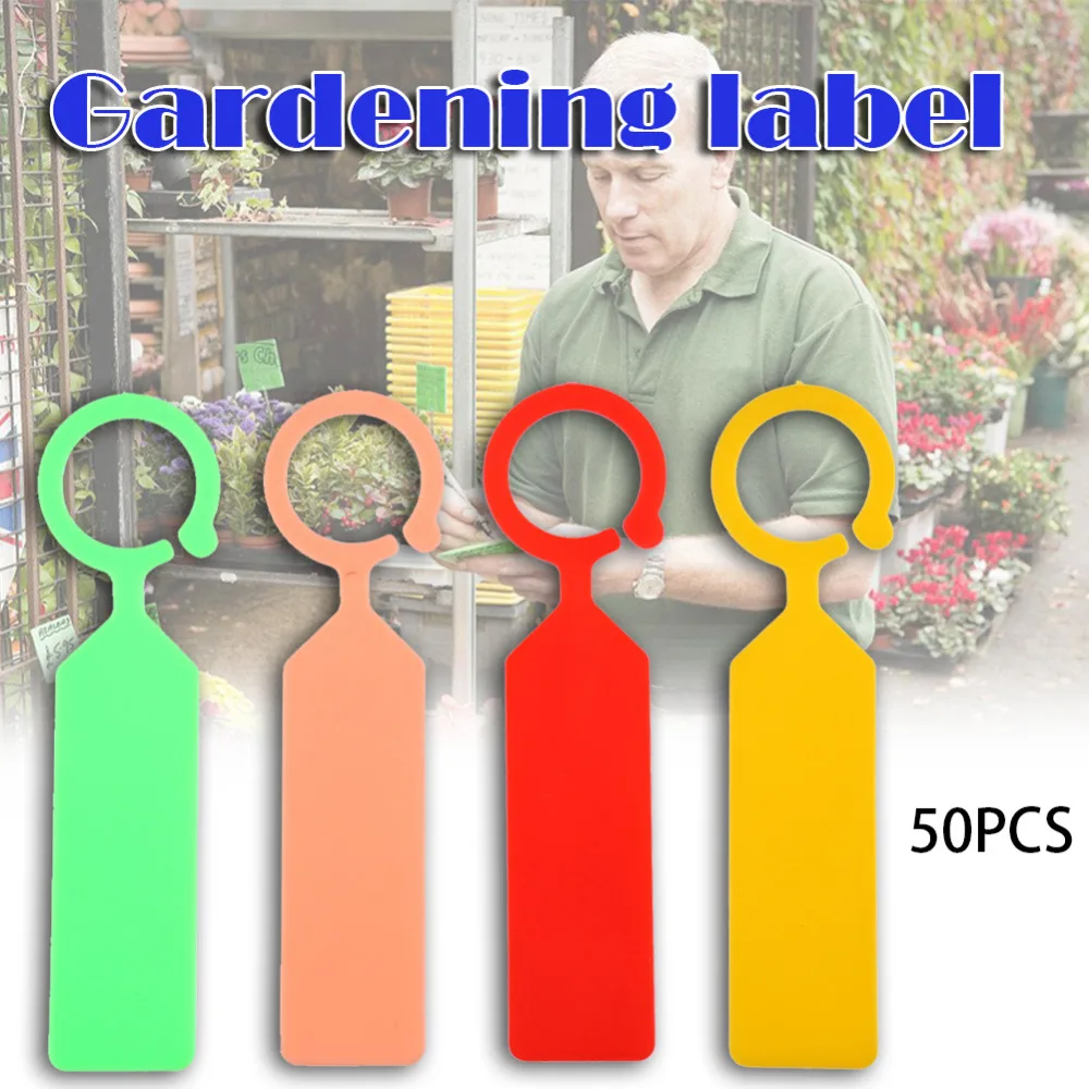 

Plant 50 Pcs Ring Labels Plastic Nursery Pot Garden Flower Thick Tag Marker Plants Labels Garden Decoration Ornaments
