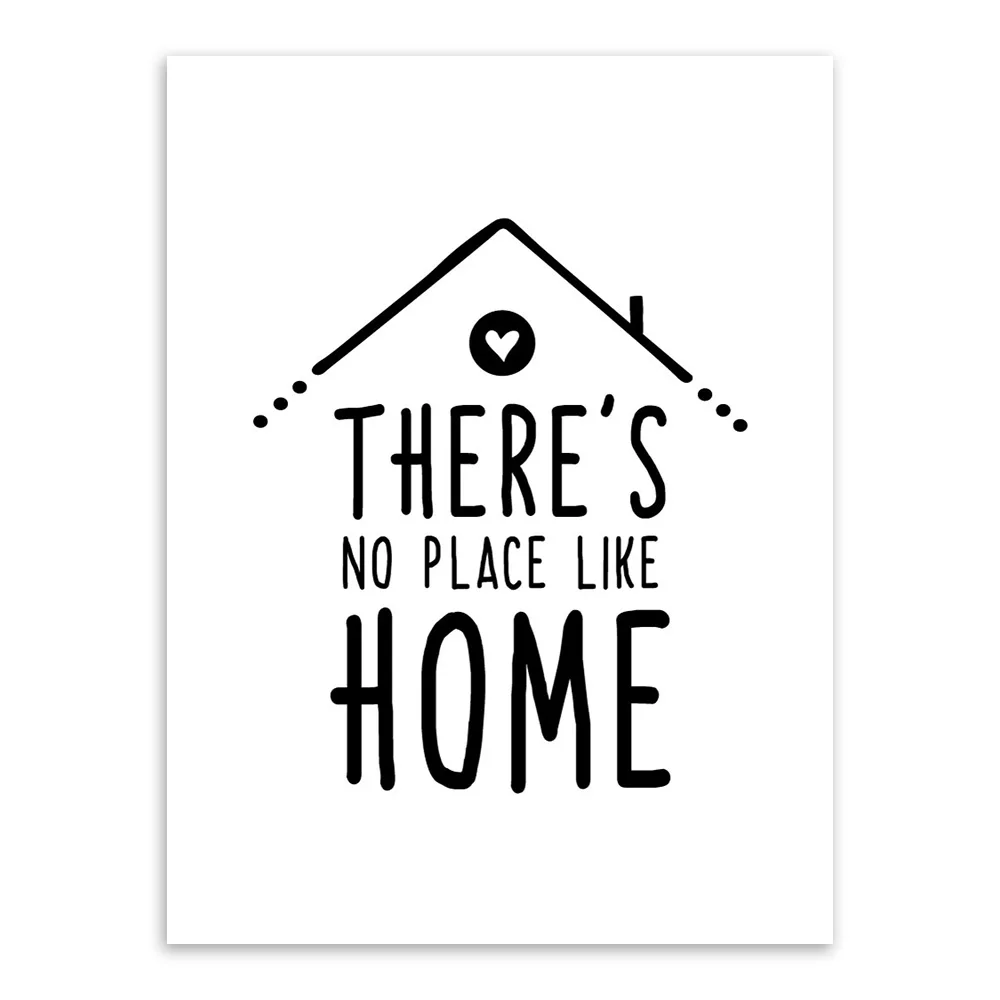 Black White Nordic Minimalist Houses Love Quotes A4 Canvas Art Black White Nordic Minimalist Houses Love Quotes A4 Canvas Art Print Poster Wall Picture Painting Home Kids Room Decor posters in Wall Stickers from Home