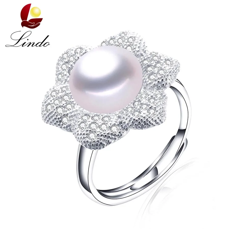 

Clearance Sale ! Almost No Defect Natural Freshwater Pearl Rings For Women Fashion Big Silver 925 Jewelry Lowest Price With Box