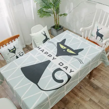 

Cotton Linen Covers Rectangular Cartoon Style Digital Printing Tablecloths Home Protection and Decoration Simple Table covers