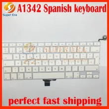 5pcs/lot 13.3 inch For Apple Macbook A1342 Spanish Keyboard ES SP Keyboard Layout Replacement