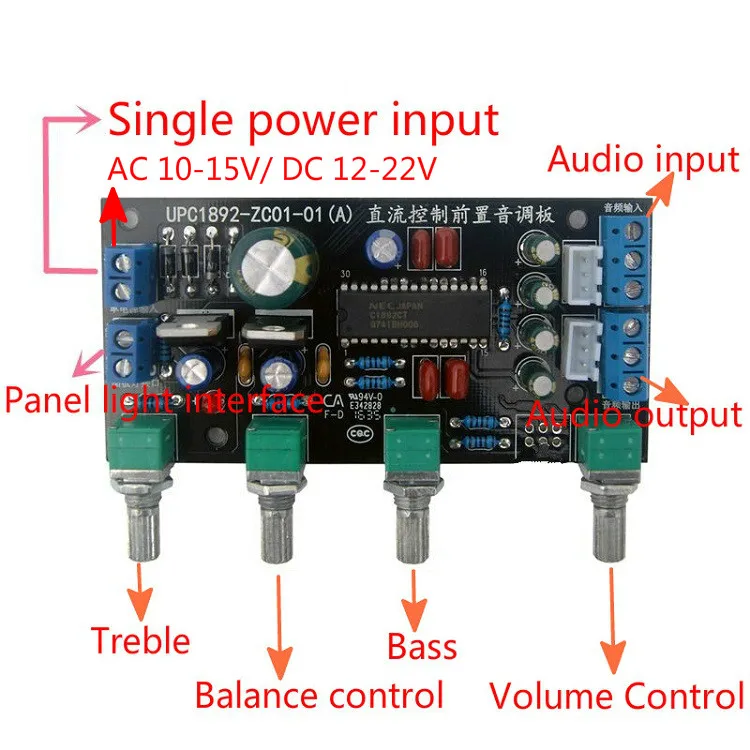 GHXAMP Hifi UPC1892 плата предусилителя DIY комплекты передняя панель управления тоном 2,0 контроль баланса для автомобильного аудио модификации 1 шт