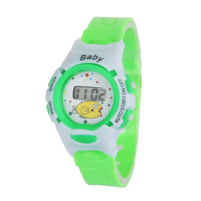 Новые Модные цветные цифровые наручные часы для мальчиков и девочек, студенческие спортивные электронные часы, детские часы, подарки A65 - Цвет: Зеленый