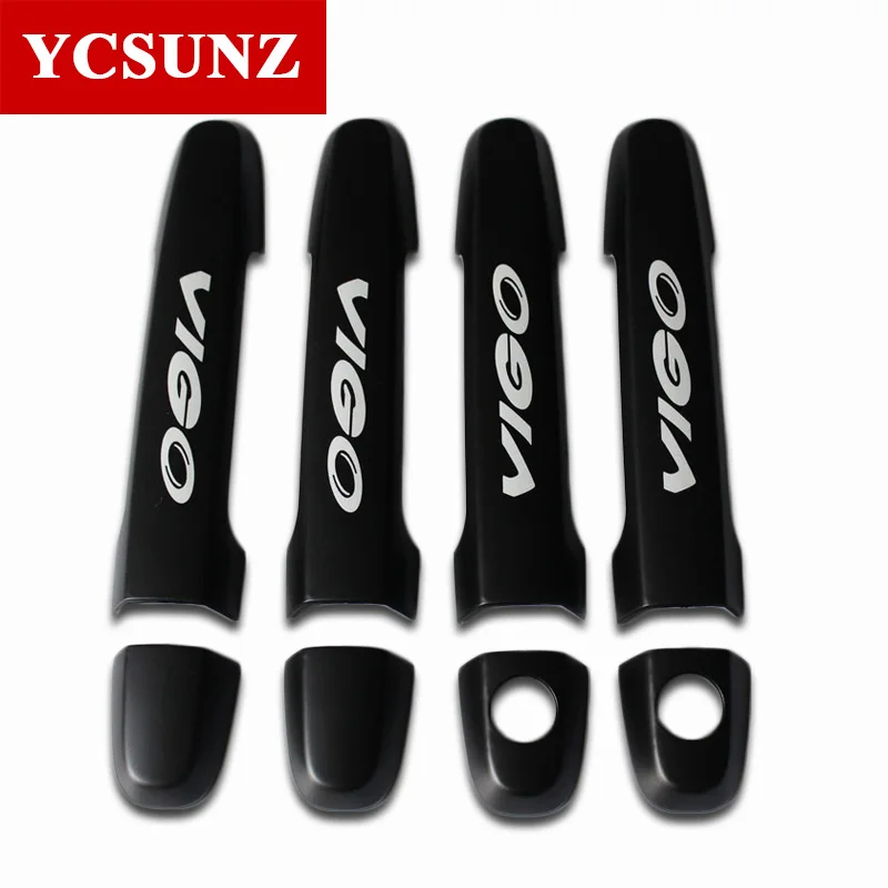 ABS матовые черные цветные дверные ручки крышки для Toyota Hilux Vigo 2005 - Цвет: Черный