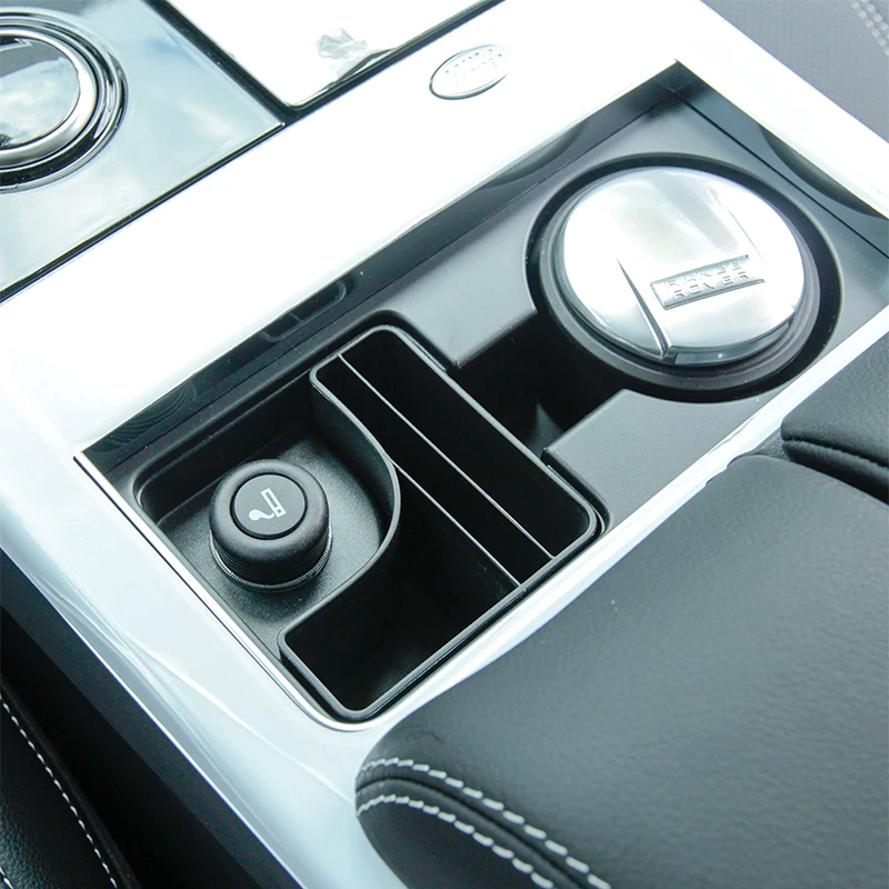 Черный ABS центральный контрольный держатель для стакана, хранение открытка-Коробка лоток для телефона для Land Rover Range Rover Velar автомобильные аксессуары
