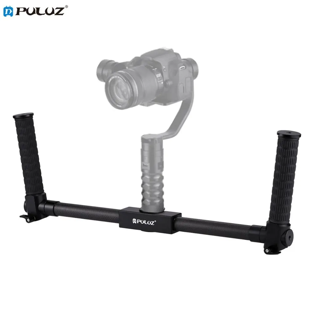 

PULUZ Lightweight Carbon Fiber Metal Stabilizer Dual Handheld Grip Bracket Gimbal Stabilizer for DSLR Camera Bracket
