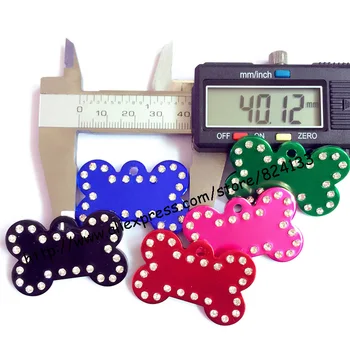 

100pcs cheap wholesale crystal bone id dog tags pendant pet tags for pets supply dhl/fedex free shipping