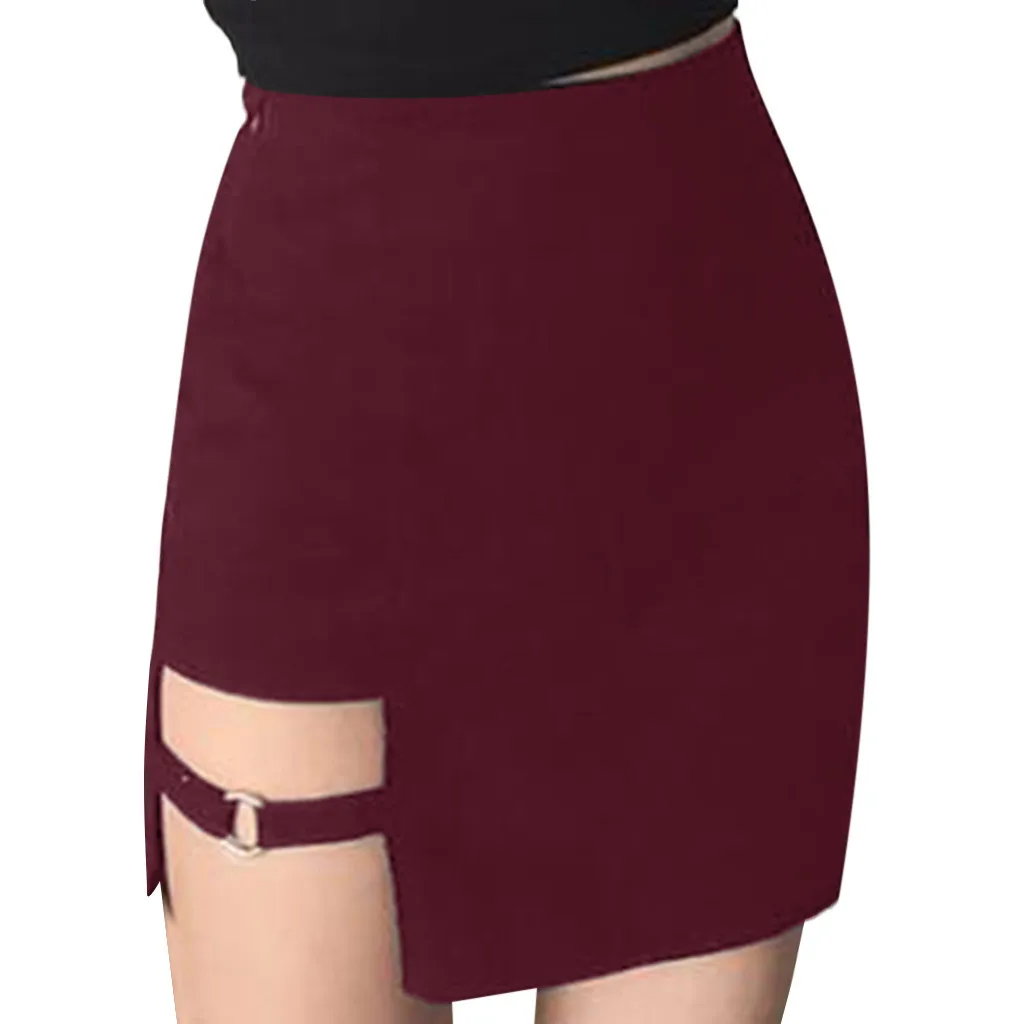 

summer skirts womens Cotton Solid Party Pencil Short Mini Skirt Natural Casual Brief Daily Sexy Zipper Split Skirt L0325