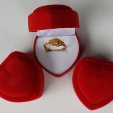 100 шт х красная бархатная коробочка для кольца кольцо держатель сердце шкатулка для ювелирных изделий коробочки для серег кольцо Подарочные коробочки