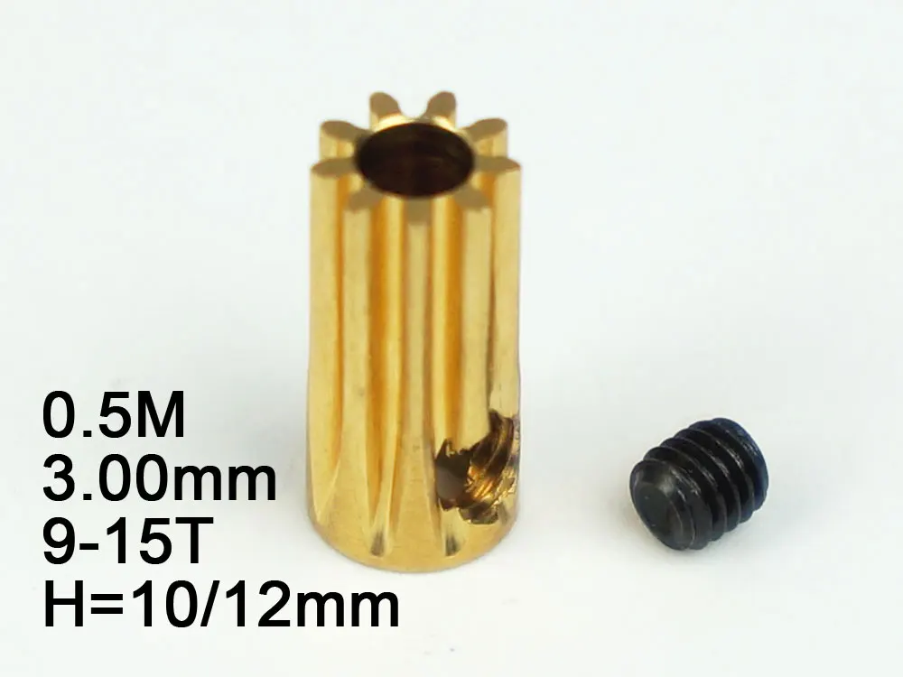 

RC Model Metal Pinion Gear 0.5M 3.0mm (hole diameter) 9T/10T/11T/12T/13T/14T/15T Height:12mm/10mm