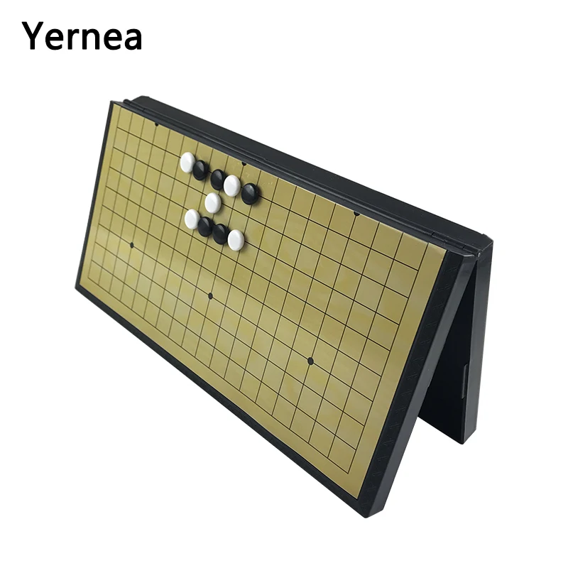 Tanie Nowy Żywica Przejść Gry Dzieci Oświecenia Black And White Składana Deska Do Gry W Szachy Box Podróży przenośne Szachy Magnetyczne Y