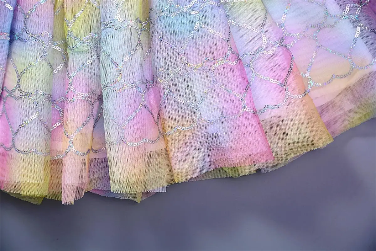 Детские юбки для девочек юбки-пачки пайетки милые в форме сердца бальное платье для малышей вечерние Kawaii детская юбка летняя детская Костюмы