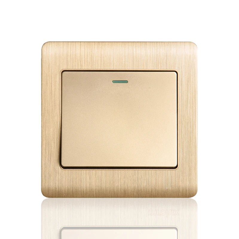 

86 type wall power switch socket panel a single open a billing control switch champagne gold-linked household lamps