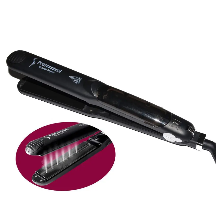 

QUEENME Professional Original Ceramic Flat Iron Electric Hair Straightening Titanium Plate Vapor Steam Hair Straightener Iron