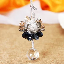 High-grade crystal snowflake pendant rearview mirror ornaments car interior decoration fashion lady