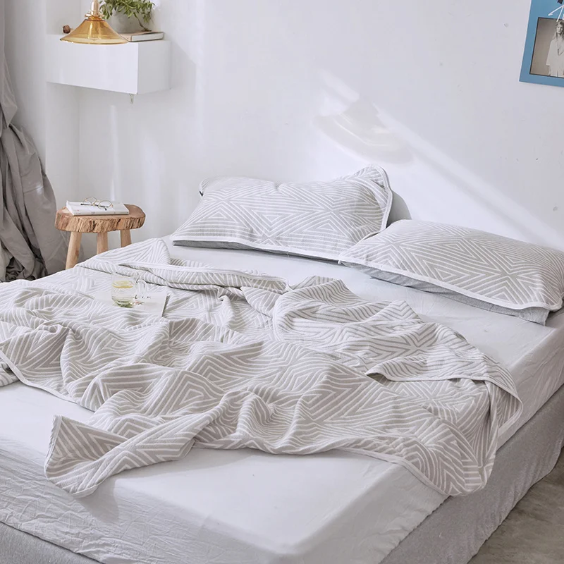Хлопок, вязаные летние одеяла для кроватей, японский стиль, розовое, хаки, стеганое одеяло, односпальная двуспальная кровать, очень мягкие одеяла