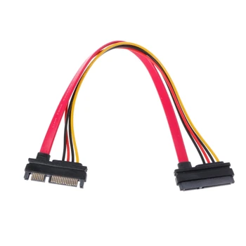 

New 30cm 22Pin(15+7) Male To Female SATA Serial ATA Data Power Cable Extension Cord hot