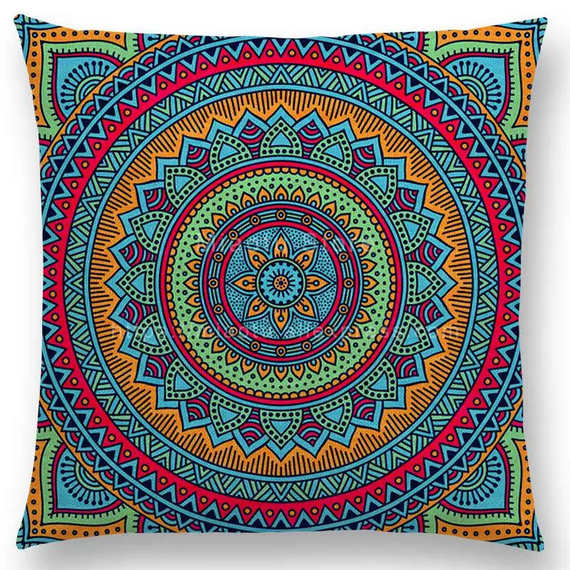 Чехол для подушки в стиле бохо с радужным цветочным узором|cushion cover|cushion cover