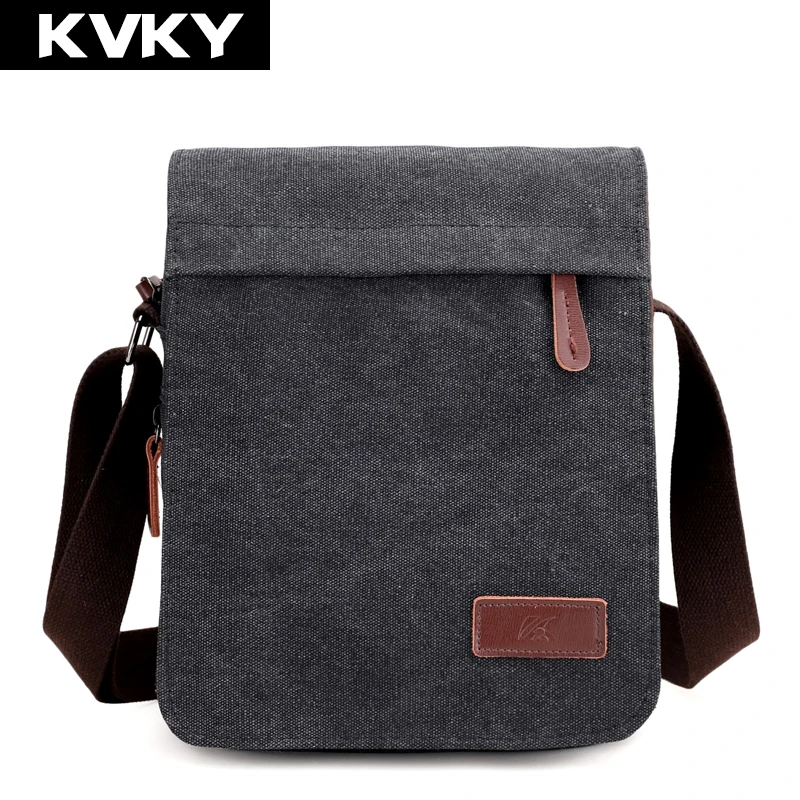 

KVKY Brand Vintage Canvas Men Messenger Bags Solid Casual Multifunction Men Travel Shoulder Bags Luxury Handbags Bolsa Feminina