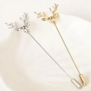

Korean version of the ornaments retro deer plug long needle models brooch men's small suit plug brooch wholesale Vestidos