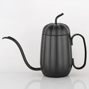 Кофейник из нержавеющей стали, чайник-капельница, кофейник, чайник-капельница из нержавеющей стали, креативная форма тыквы 450 мл - Цвет: Black 450ml