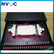 48 ядро наружная волоконно-оптическая Клеммная коробка 2x24LC волоконная патч-панель OEM Распределительная рамка с OM4 волоконным Адаптером и косичкой