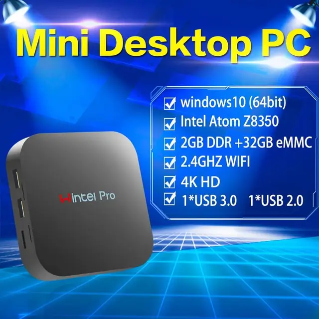 Wintel W8 Pro MINI PC intel atom Z8350 1.44Ghz quad core 2GB/32GB USB 3