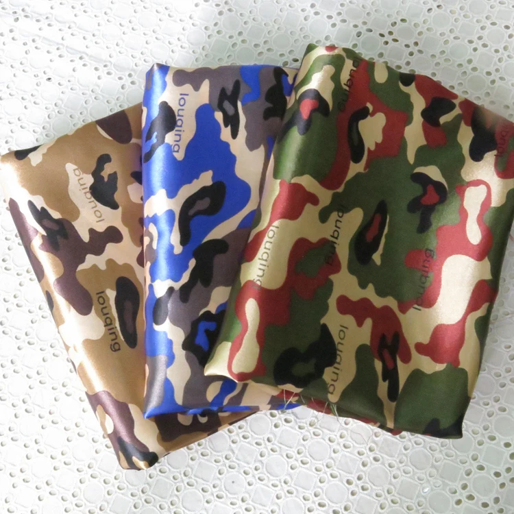 

camouflage printed satin material dress crafts clothing bag linings Camo Print Fabric Tecido Army Green Brown