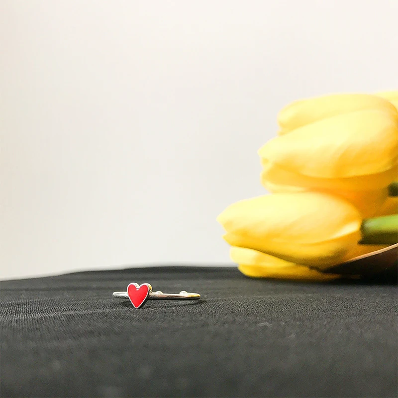 

Silver Red Heart Ring Fashion Women Love Gift 925 Sterling Jewelry Fashion Women Wedding Bridal Party Finger Rings